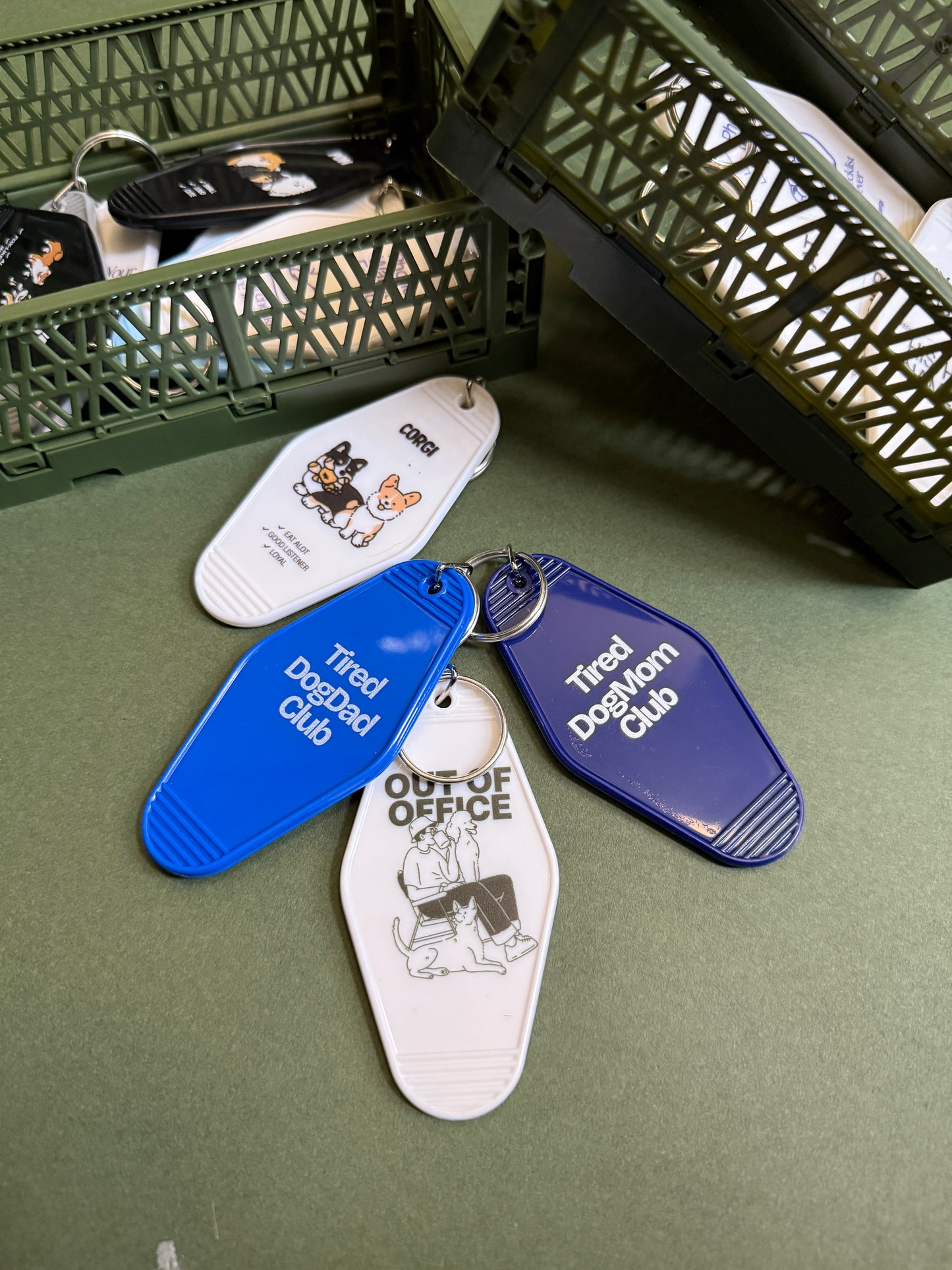 Tired Dog Mom Club Keychain