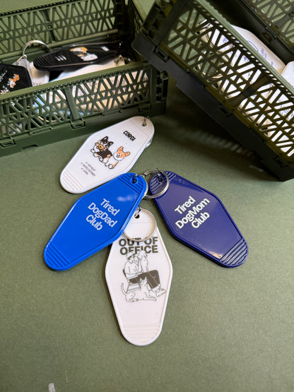 Tired Dog Dad Club Keychain