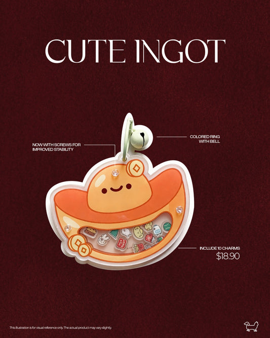 Cute Ingot Shaker Keychain